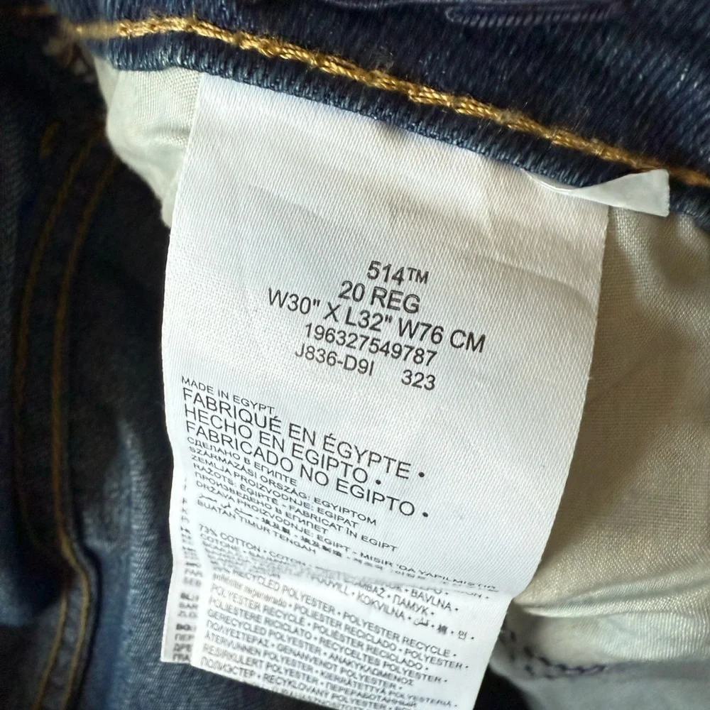 Levi’s 514 Straight Performance Stretch Jeans  NWT size 30 Mens Blue Jeans